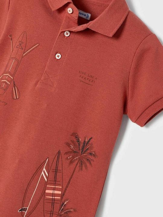 Kids' Polo Short Sleeve Burgundy Surf