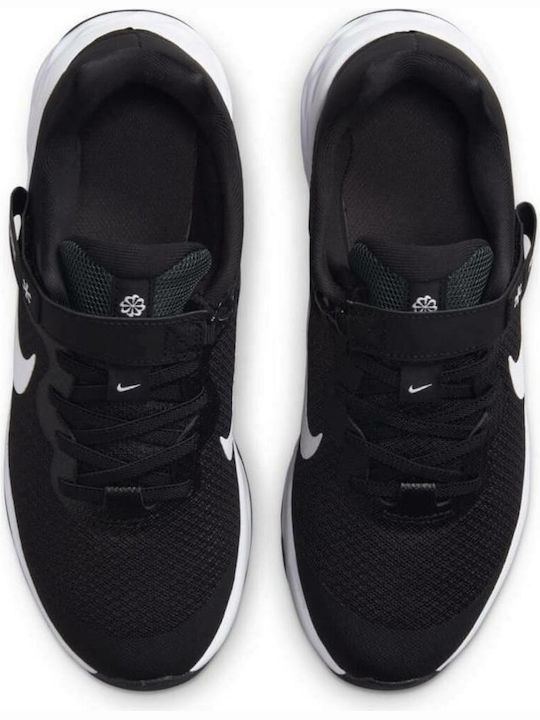 Revolution 6 Fly Ease Kids Sports Shoes Running with Hoop & Loop Closure Black