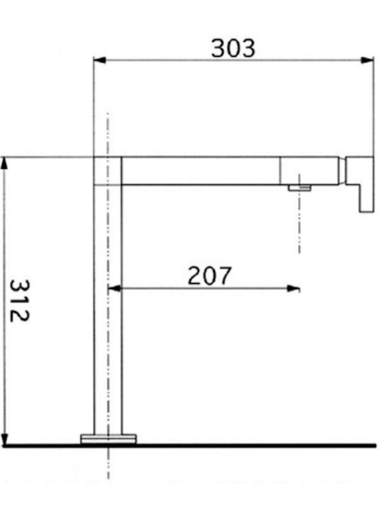 Crolla Tank art. 2000 Ψηλή Μπαταρία Κουζίνας Πάγκου Brushed Nickel