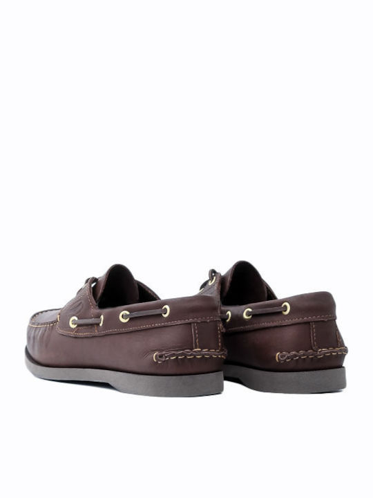 Dallas Men's Leather Boat Shoes Brown