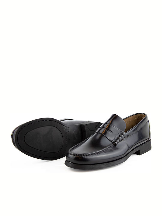 0131 Δερμάτινα Ανδρικά Loafers σε Μαύρο Χρώμα