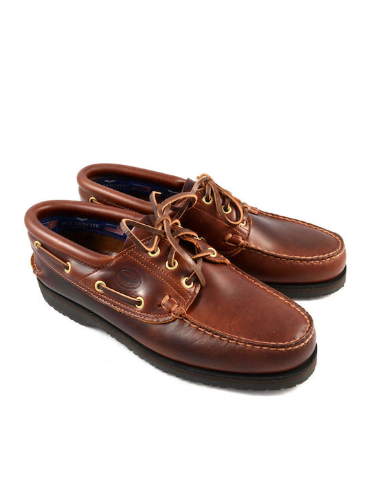 Memphis C55 Men's Leather Boat Shoes Brandy