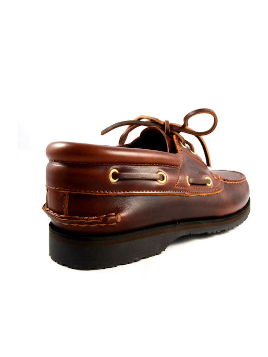 Memphis C55 Men's Leather Boat Shoes Brandy