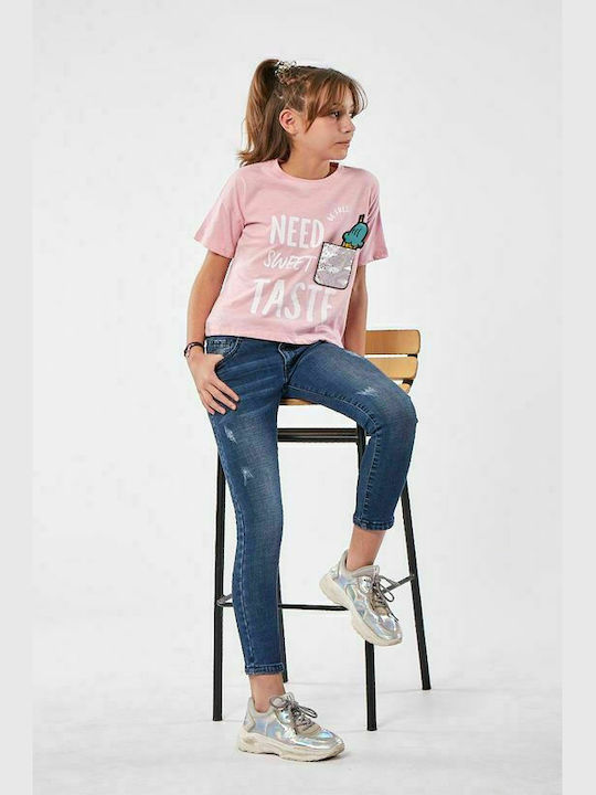 Evita Kids Blouse Short Sleeve Pink