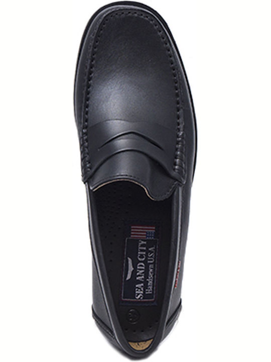 Δερμάτινα Ανδρικά Loafers σε Μαύρο Χρώμα
