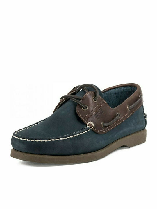 0450 Δερμάτινα Ανδρικά Boat Shoes σε Μπλε Χρώμα