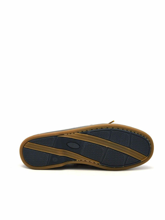 Men's Leather Boat Shoes Blue