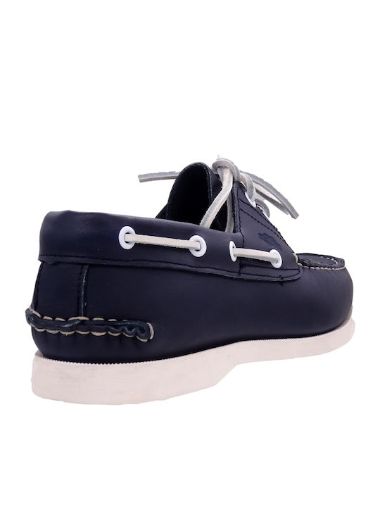 Δερμάτινα Ανδρικά Boat Shoes σε Μπλε Χρώμα