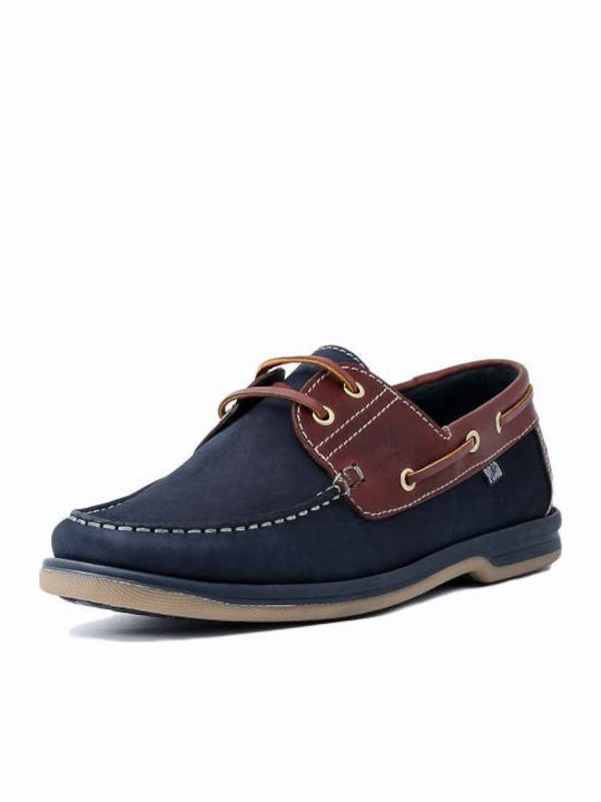 10112 Δερμάτινα Ανδρικά Boat Shoes σε Μπλε Χρώμα