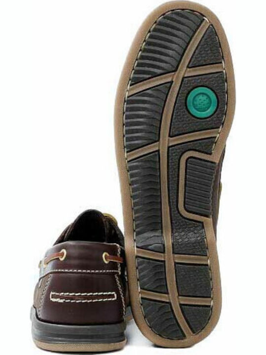 Δερμάτινα Ανδρικά Boat Shoes σε Καφέ Χρώμα