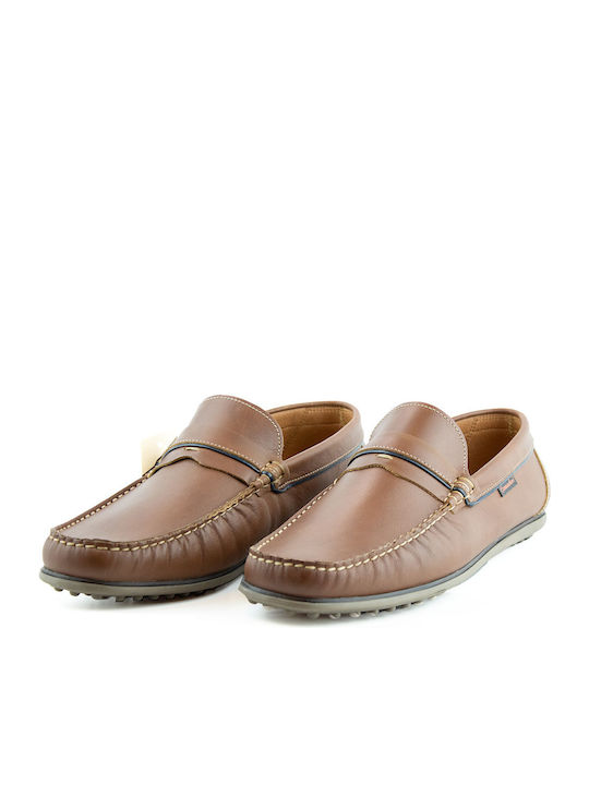 Δερμάτινα Ανδρικά Loafers σε Ταμπά Χρώμα