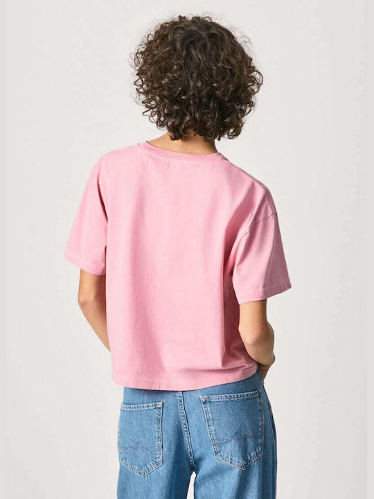 Pepe Jeans Nina Γυναικείο Crop T-shirt Washed Pink