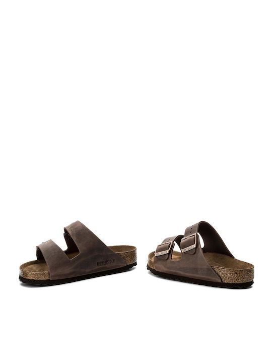 Arizona Soft Footbed Oiled Leather Leder Herrensandalen Habana Regelmäßig Passform