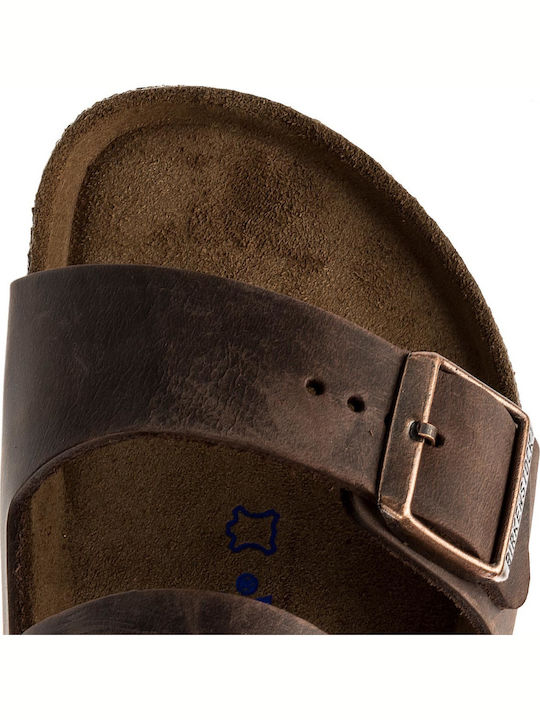 Arizona Soft Footbed Oiled Leather Leder Herrensandalen Habana Regelmäßig Passform