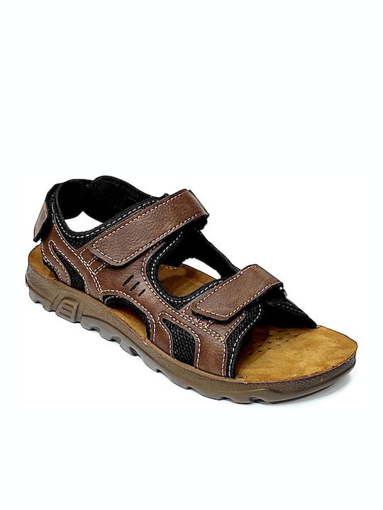 Inblu A-TL04 Leder Herrensandalen in Braun Farbe