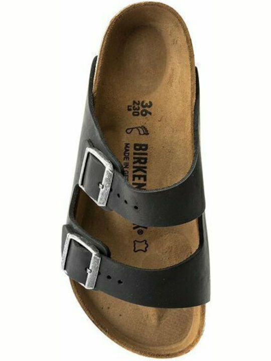 Arizona Oiled Leather Men's Sandals Black Regular Fit