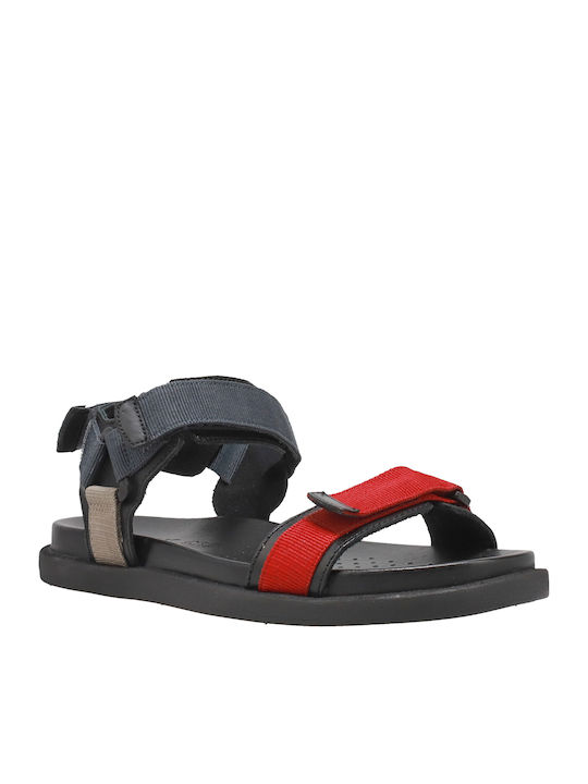 Geox U Taormina Leder Herrensandalen in Schwarz Farbe