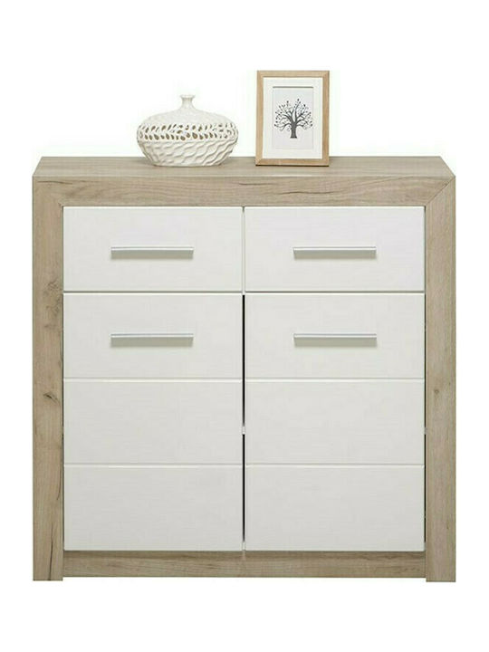 Μπουφές Etna mit Schubladen Grey Oak / White Lacquer 93x35x90.5cm