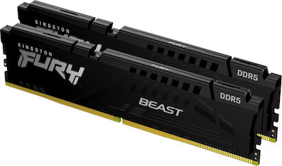 Kingston Fury Beast 64GB DDR5 RAM mit 2 Modulen (2x32GB) und Geschwindigkeit 5600 für Schreibtisch