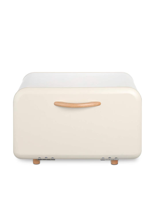 Navaris Metallic Bread Box with Lid Beige 35.2x23x23.5cm