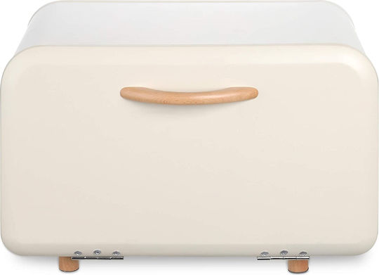 Navaris Cutie Pâine Metalică Cu Capac În Culoare Bej 35.2x23x23.5cm