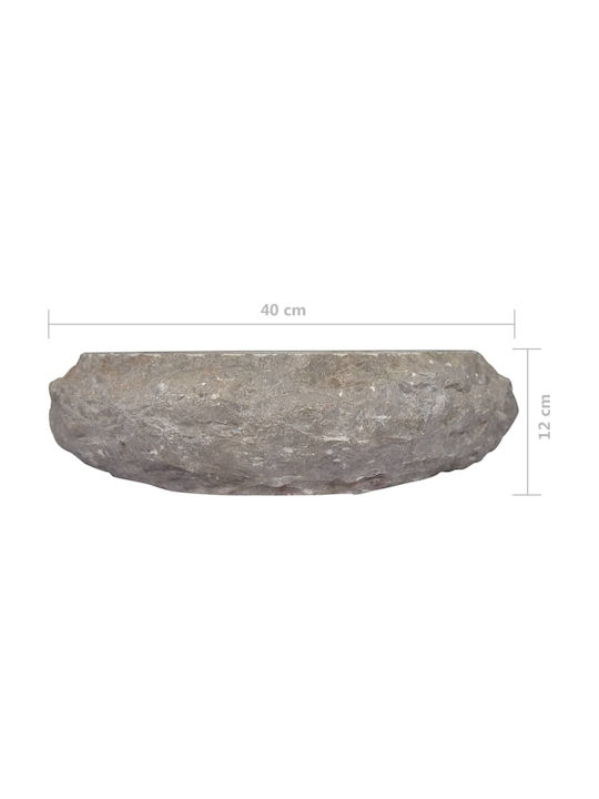 vidaXL Επικαθήμενος Νιπτήρας Πέτρινος 40x40x12cm Γκρι