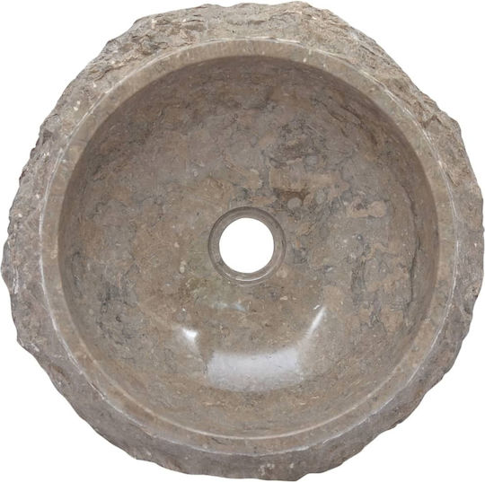 vidaXL Επικαθήμενος Νιπτήρας Πέτρινος 40x40x12cm Γκρι