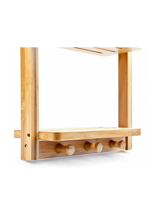 Relaxdays Επιτοίχια Ραφιέρα Μπάνιου Bamboo με 3 Ράφια 28.5x10x70cm