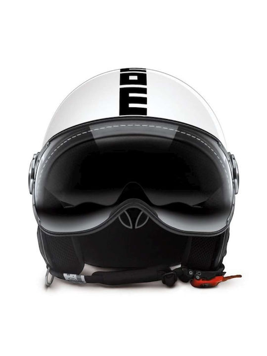 MomoDesign FGTR Evo White Gloss-Black Κράνος Μηχανής Jet 1200gr με Sunvisor