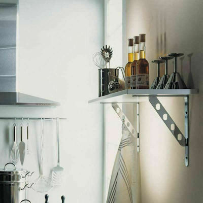 Heavy-Duty Metallic Corner Shelf Black 250x200mm 2pcs V.580111.0002