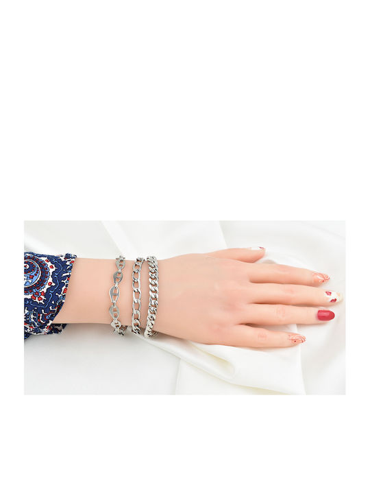 Noelia Silver Bracelet 8MM Stainless steel bracelet 316L 17-18 cm