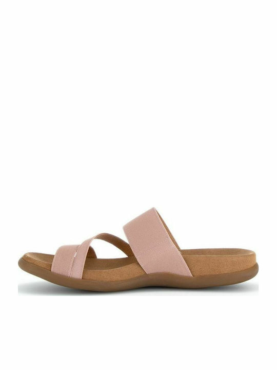 Leather Women's Flat Sandals Anatomic in Pink Color