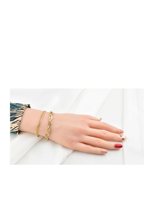 Noelia Gold Bracelet 8MM Stainless steel bracelet 316L 17-18 cm