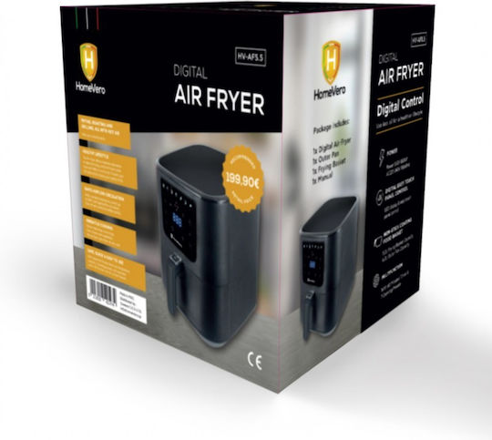 HomeVero Air Fryer με Wi-Fi 5.3lt Μαύρο HV-AF5.5