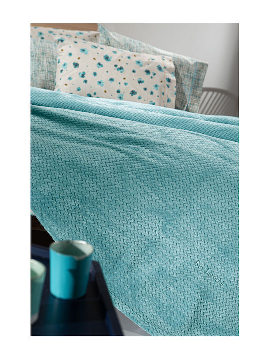 Guy Laroche Rombus Κουβέρτα Fleece Μονή 160x220εκ. Petrol