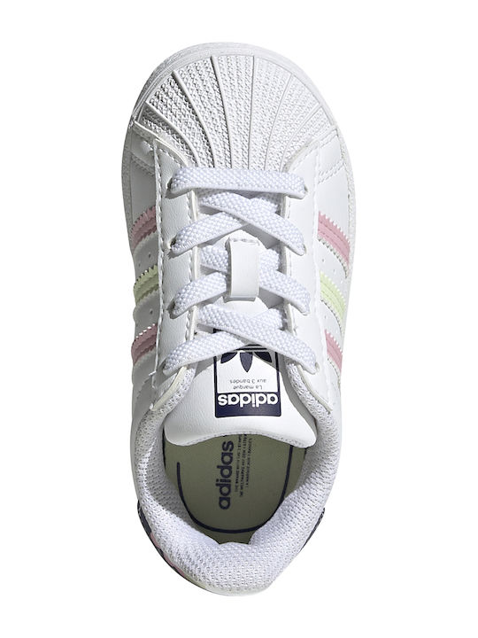 Adidas Παιδικά Sneakers Superstar Cloud White / Almost Lime / True Pink