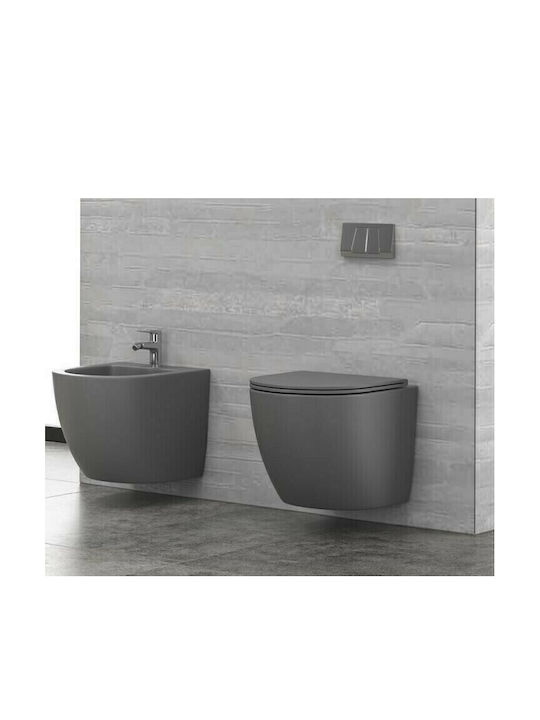 Karag Wall-Hanging Bidet Milos Gray 37x49.5x32.5cm