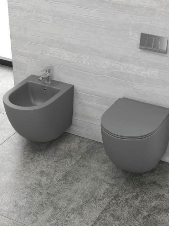 Karag Wall-Hanging Bidet Milos Gray 37x49.5x32.5cm