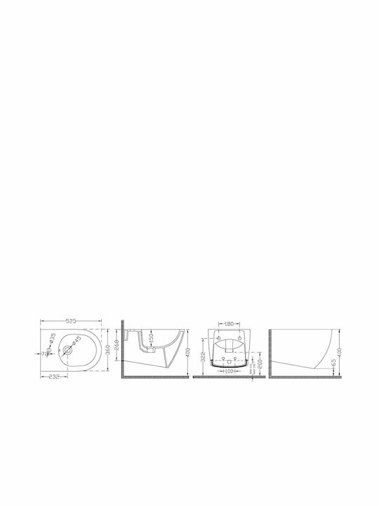 Karag New Luna Μπιντέ Κρεμαστό 36x52.5cm