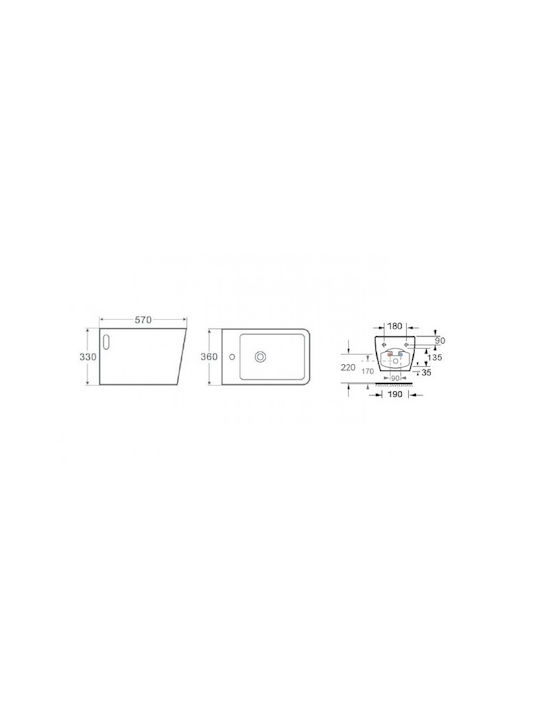Karag Lt 003 Bidet Wandbehang 36x57cm Weiß