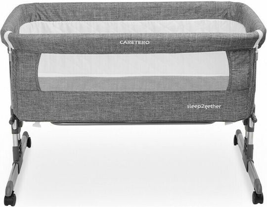 Caretero Люлка Sleep2gether с Матрак, Странично Отваряне и Колела Графит