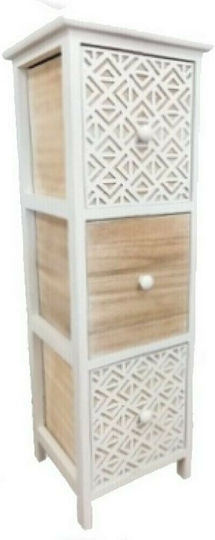 Eurocasa Boden Badezimmerregal Hölzernes mit 3 Regalen 25x25x77cm