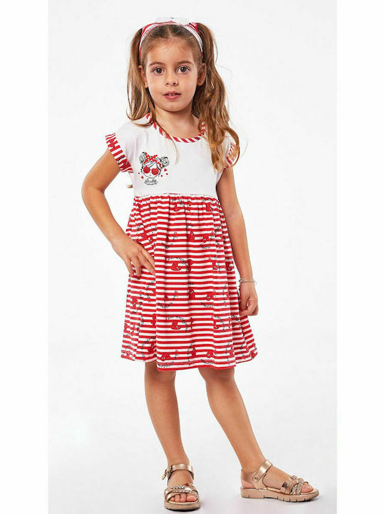 Girls Dress Short Sleeve Set with Accessories Red