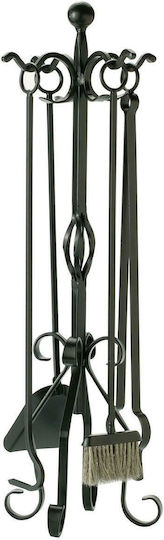 Zogometal 0683-B16 Fireplace Tool Set with Stand Holder Black Patina Gold