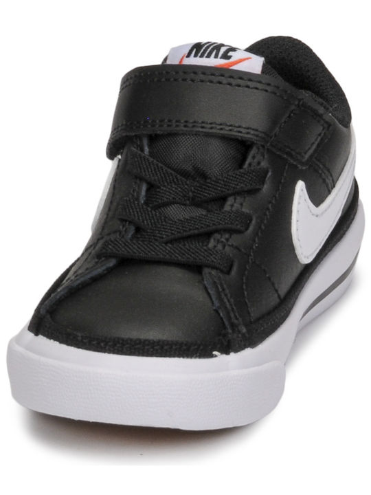 Court Legacy Kids Sneakers with Hoop & Loop Closure Black / Gum Light Brown / White