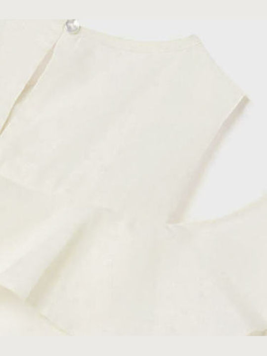 Kinderkleid Ärmellos Leinen Ecru
