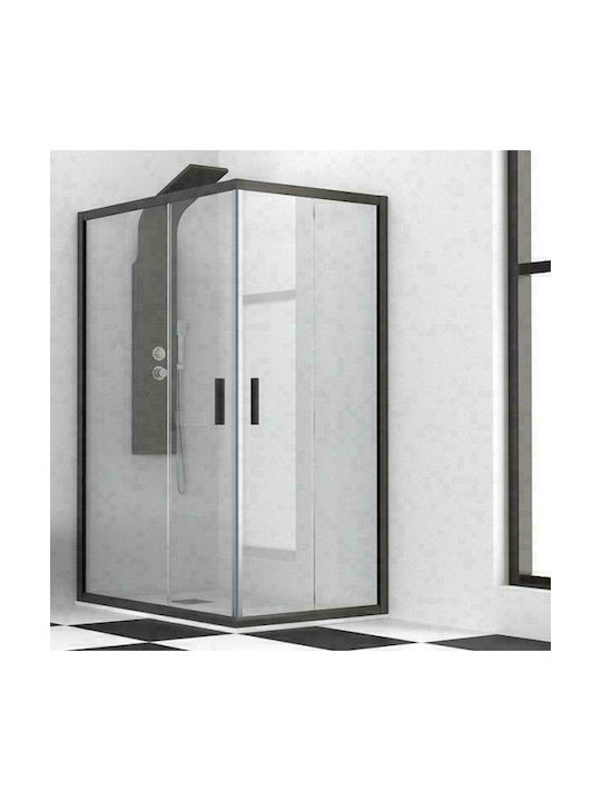 Karag Efe 100 NR-10 Kabine für Dusche mit Schieben Tür 70x100x190cm Klarglas Nero