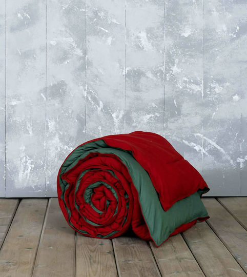 Nima Σετ Παπλωματοθήκη Abalone 160x240cm Μονή με Μαξιλαροθήκη Red Green