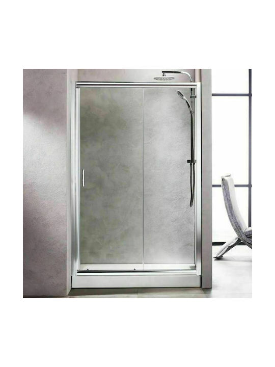 Tema New 2-Panel Sliding Entry Door Διαχωριστικό Ντουζιέρας με Συρόμενη Πόρτα 110x180cm Clear Glass Chrome