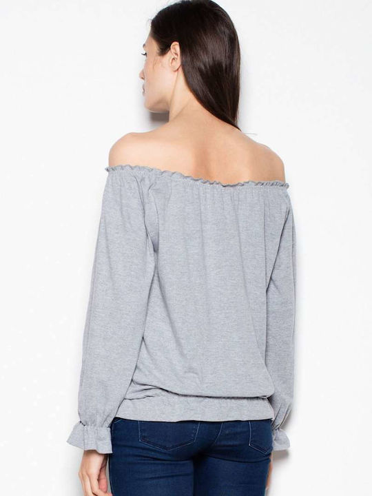 Venaton Long Sleeve Women's Blouse Gray